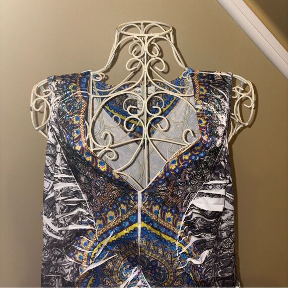 STYLE & CO. Multicolor Paisley Tribal Print Maxi Dress 3X - Picture 3 of 6